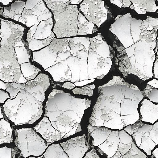 cracked and holed plaster PBR texture in white and gray seamless Cracked & Holes PBR texture