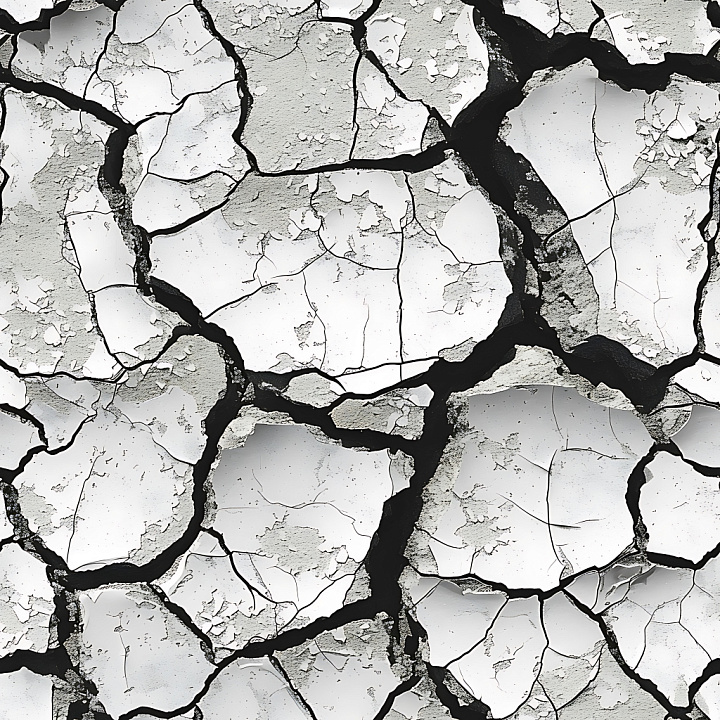 Cracked And Holed Plaster In White And Gray seamless PBR texture preview