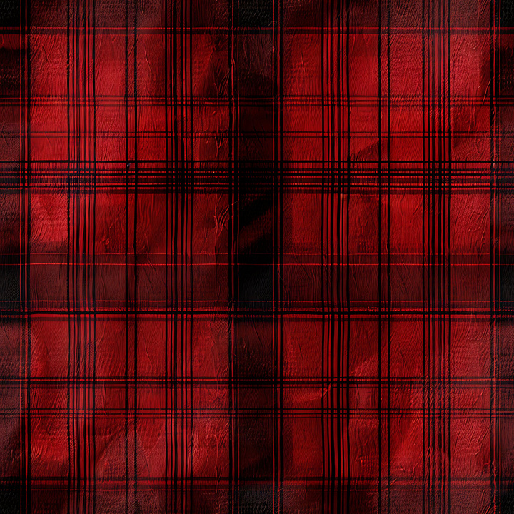 Red and Black Plaid Fabric with Fine Weave seamless PBR texture preview