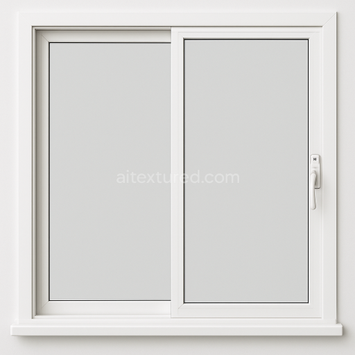 Seamless 8k PBR 3d texture of sliding window with clear glass and smooth glass surface