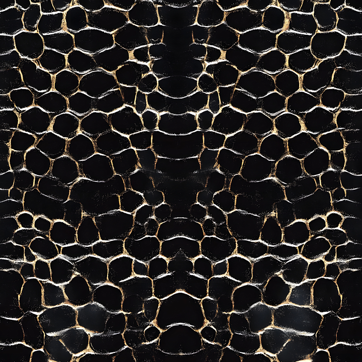 Black Reptile Scale Skin with High Contrast Detailing seamless PBR texture preview