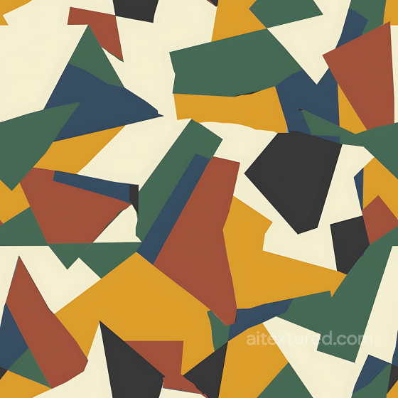 Stylized Geometric Camouflage PBR Texture with Earthy Tones Color Camouflage texture preview