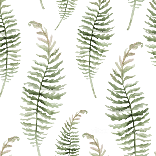 with Watercolor Green Fern Leaves on White seamless watercolor greenery  PBR texture