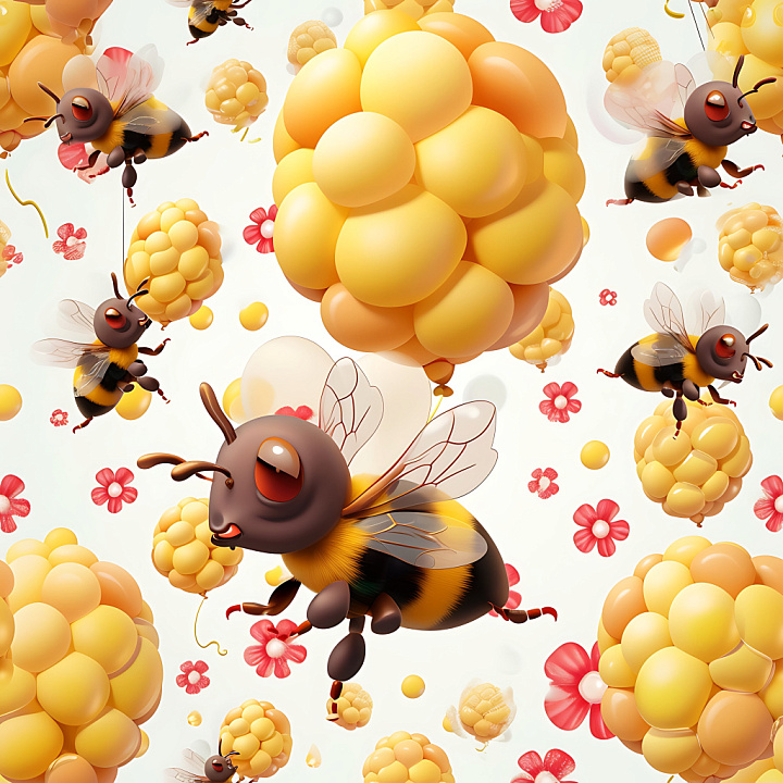 Inflated Honeycomb Plush in Yellow and Orange Tones seamless PBR texture preview