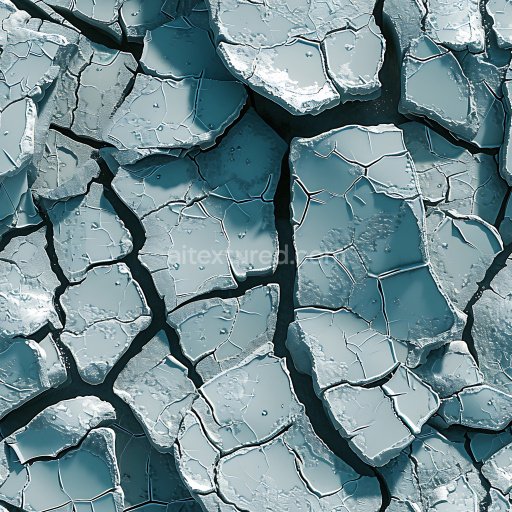 Seamless 3D Cracked Dry Mud PBR Texture with Deep Cracks and Surface Erosion
