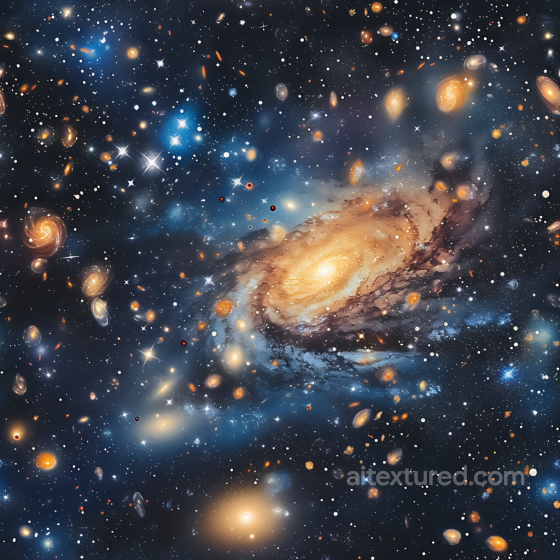 Space Texture Featuring Spiral Galaxy and Star Clusters Star, space, planets texture preview