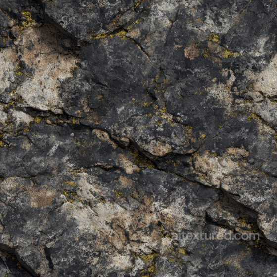 Weathered Cliff Rock Texture with Natural Moss and Cracks Stone texture preview