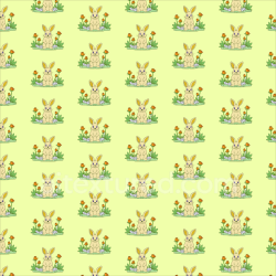 seamless Seamless 3D PBR Texture Featuring Cute Bunny and Flower Pattern on Soft Yellow texture 8k free download PBR