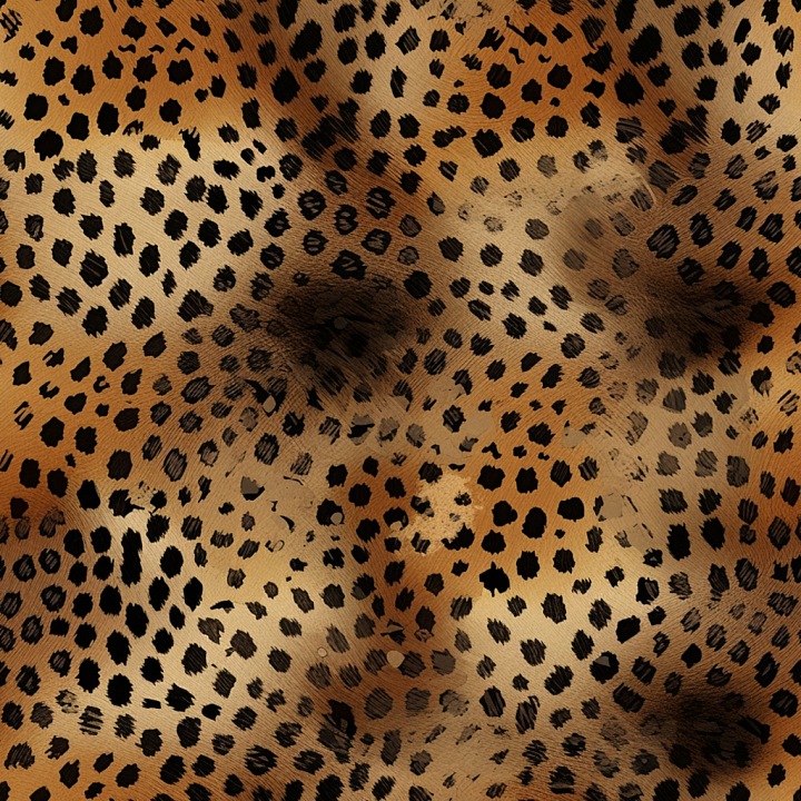 Leopard Print Fur in Natural Brown and Black seamless PBR texture preview