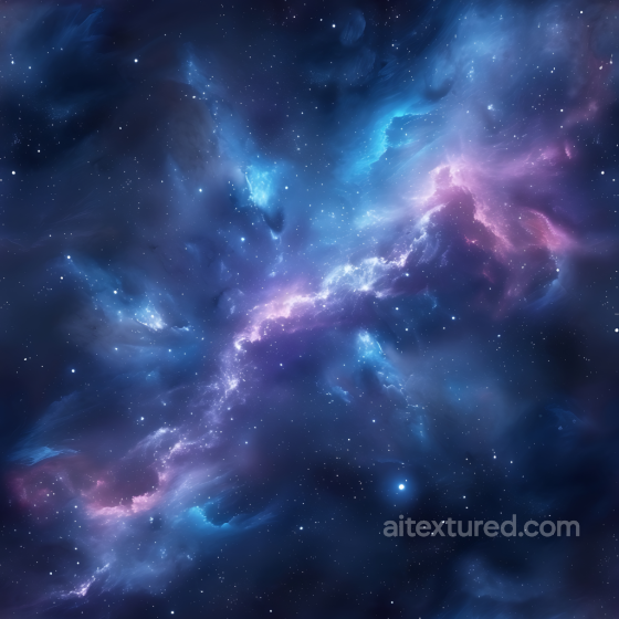 Space PBR Texture Featuring Luminous Nebulae with Blue and Purple Gradients Star, space, planets texture preview