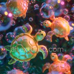 seamless Seamless 3D Inflated PBR Texture of Glossy Colorful Turtle Shells with Bubble Accents texture 8k free download PBR