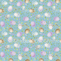 seamless Seamless 3D PBR Texture with Pastel Easter Eggs and Leaves Pattern texture 8k free download PBR