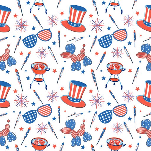 Fourth of July Festive Pattern PBR Texture with Patriotic Motifs seamless Pattern Bundle PBR texture