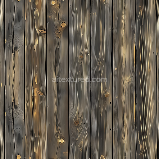 Seamless 3D Weathered Wood Planks PBR Texture with Knots and Grain