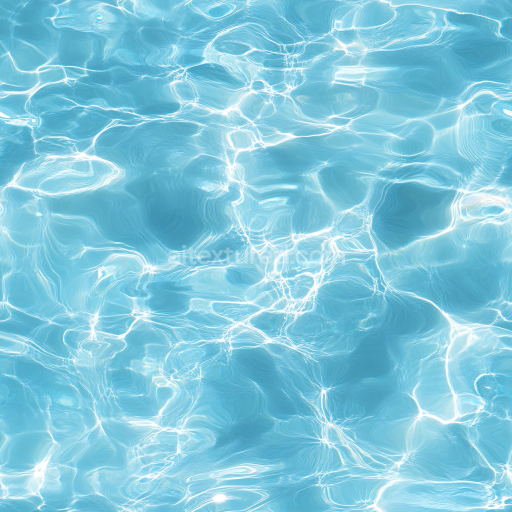 Seamless 3D Pool Water PBR Texture Featuring Crystal Clear Blue Ripples and Light Refractions