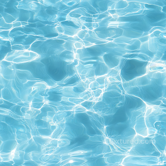 Pool Water PBR Texture Featuring Crystal Clear Blue Ripples and Light Refractions Water texture preview