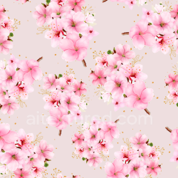 seamless Seamless 3D PBR Texture Featuring Delicate Watercolor Cherry Blossoms texture 8k free download PBR