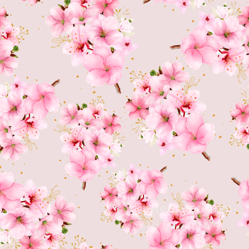Featuring Delicate Watercolor Cherry Blossoms seamless Watercolor Cherry PBR texture