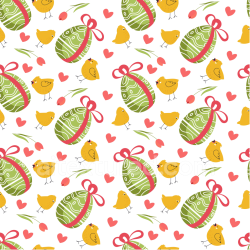 seamless Seamless 3D PBR texture of festive digital paper featuring green Easter eggs and yellow chicks texture 8k free download PBR