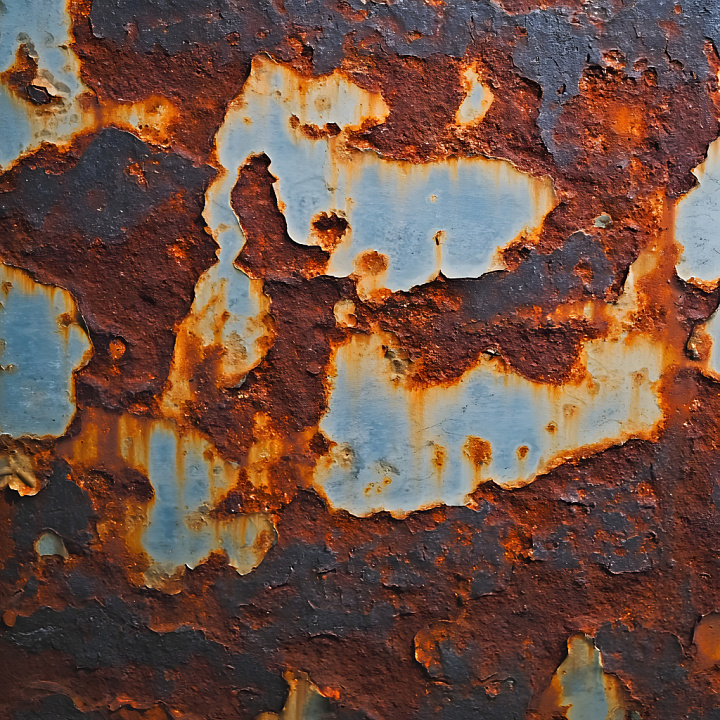 Rusted Metal Featuring Rich Rust Cracks and Peeling Paint seamless PBR texture preview