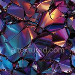 seamless Seamless 3D PBR Cracked Reflective Glass Shards Texture with Vibrant Color Reflections texture 8k free download PBR