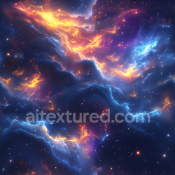 seamless Seamless 3D Space PBR Texture Featuring Vibrant Nebula Clouds with Fiery Glow and Electric Blue Energy texture 8k free download PBR