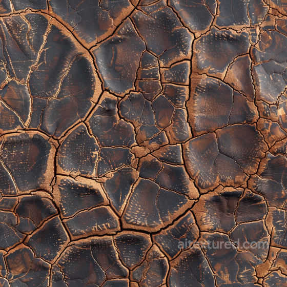 Distressed Cracked Black Leather PBR Texture with Deep Furrows Leather texture preview