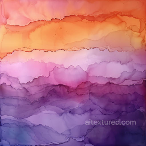 Alcohol Ink PBR Texture Featuring Warm Orange to Deep Purple Layers texture preview