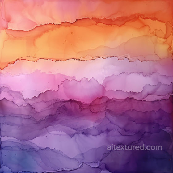 Alcohol Ink PBR Texture Featuring Warm Orange to Deep Purple Layers Alcohol ink texture preview
