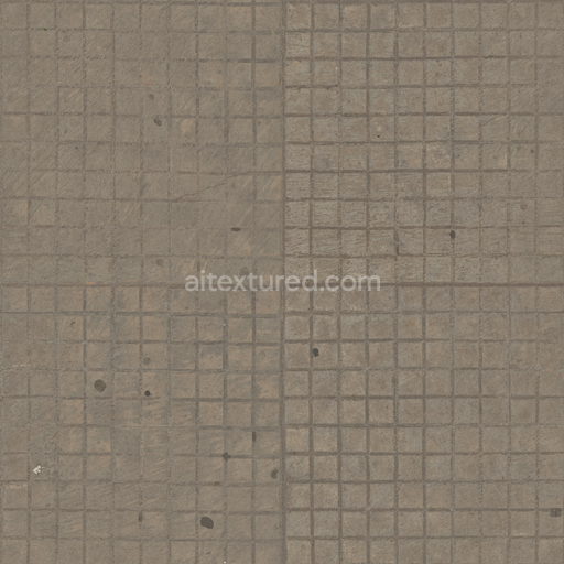 Floor Pavement — Cracked Damaged Floor Pavement Cement Square — PBR seamless 3D texture