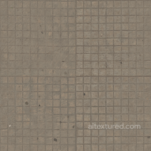 Floor Pavement - Cracked Damaged Floor Pavement Cement Square seamless Brick PBR texture