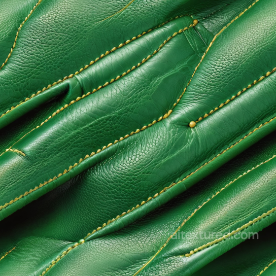 Green Quilted Leather PBR Texture with Detailed Stitching and Pebbled Grain Leather texture preview