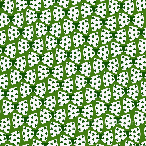 St Patrick-Inspired Green and White Pattern Seamless Texture with Shamrock Motifs seamless St patrick PBR texture