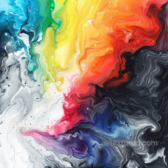 Alcohol Ink PBR Texture with Vibrant Multicolor Fluid Waves and Organic Swirls Alcohol ink texture preview