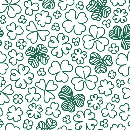 St Patrick Texture of Stylized Green Clover Leaf Pattern on White Background seamless St patrick PBR texture