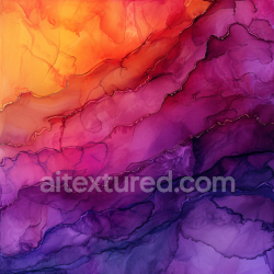 seamless Seamless 3D Alcohol Ink PBR Texture with Vibrant Orange and Purple Fluid Waves texture 8k free download PBR