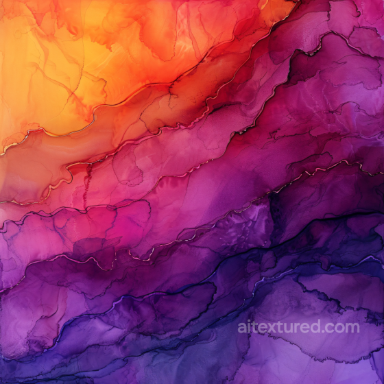 Alcohol Ink PBR Texture with Vibrant Orange and Purple Fluid Waves Alcohol ink texture preview
