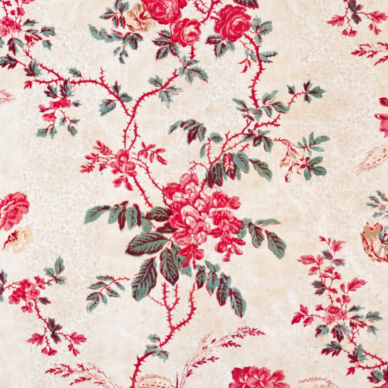 Wild Flower Texture of Beige Fabric with Red Wild Flower Pattern Wild Flower texture preview