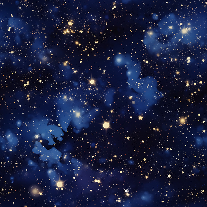 Space Featuring Deep Starfield and Soft Blue Nebula Clouds seamless PBR texture preview
