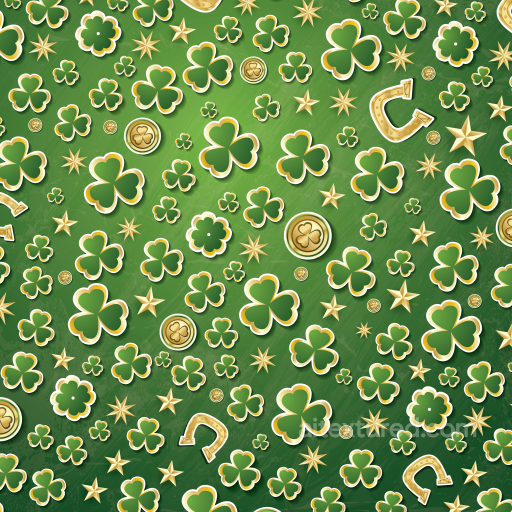Digital Paper Texture with Green Shamrocks and Gold Accents seamless St patrick digital paper bundle PBR texture