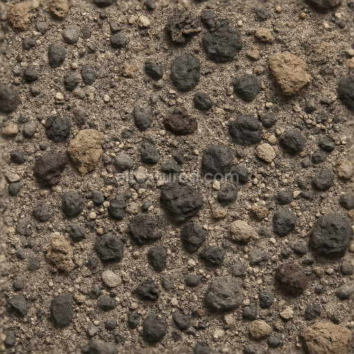 Seamless 3d texture pbr 8k volcanic ash ground surface with mineral deposits and soil aggregates
