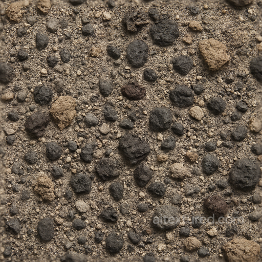 Volcanic Ash Ground Surface With Mineral Deposits And Soil Aggregates seamless Ground surface PBR texture