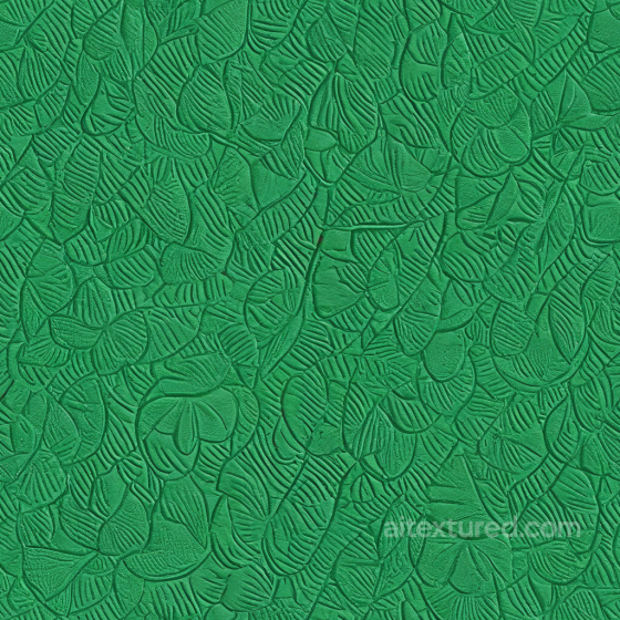 Green Embossed Leather Seamless Texture with Floral Pattern Leather texture preview