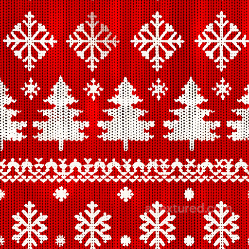 Knitted Christmas Sweater Fabric Texture with Snowflakes and Trees seamless All Christmas Digital paper PBR texture