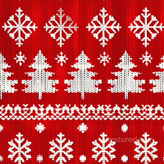 Knitted Christmas Sweater Fabric Texture with Snowflakes and Trees All Christmas Digital paper texture preview