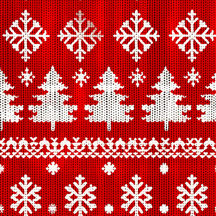 All Christmas Digital paper of Red Knitted Fabric with White Christmas… seamless PBR texture preview
