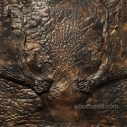 cracked aged brown leather PBR texture with rugged finish seamless Leather PBR texture