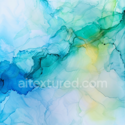 seamless Seamless 3D Alcohol Ink PBR Texture Featuring Soft Blue-Green Fluid Waves and Translucent Layers texture 8k free download PBR