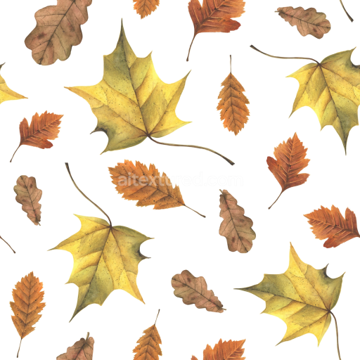 Seamless 3D PBR Texture of Autumn Leaves in Natural Yellow and Orange Tones