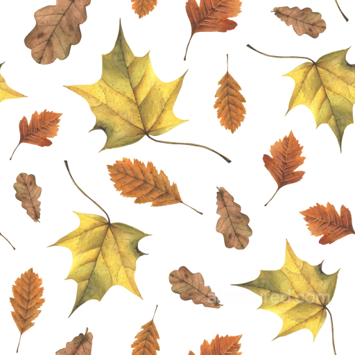Autumn Leaves in Natural Yellow and Orange Tones Seamless Texture seamless Autumn Leaves  PBR texture